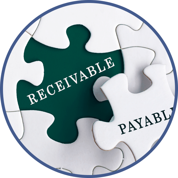 receivable and payable text on jigsaw puzzle